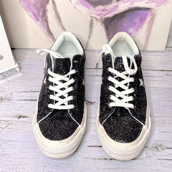 Converse Black Glitter Sneakers - Picture 2 of 8